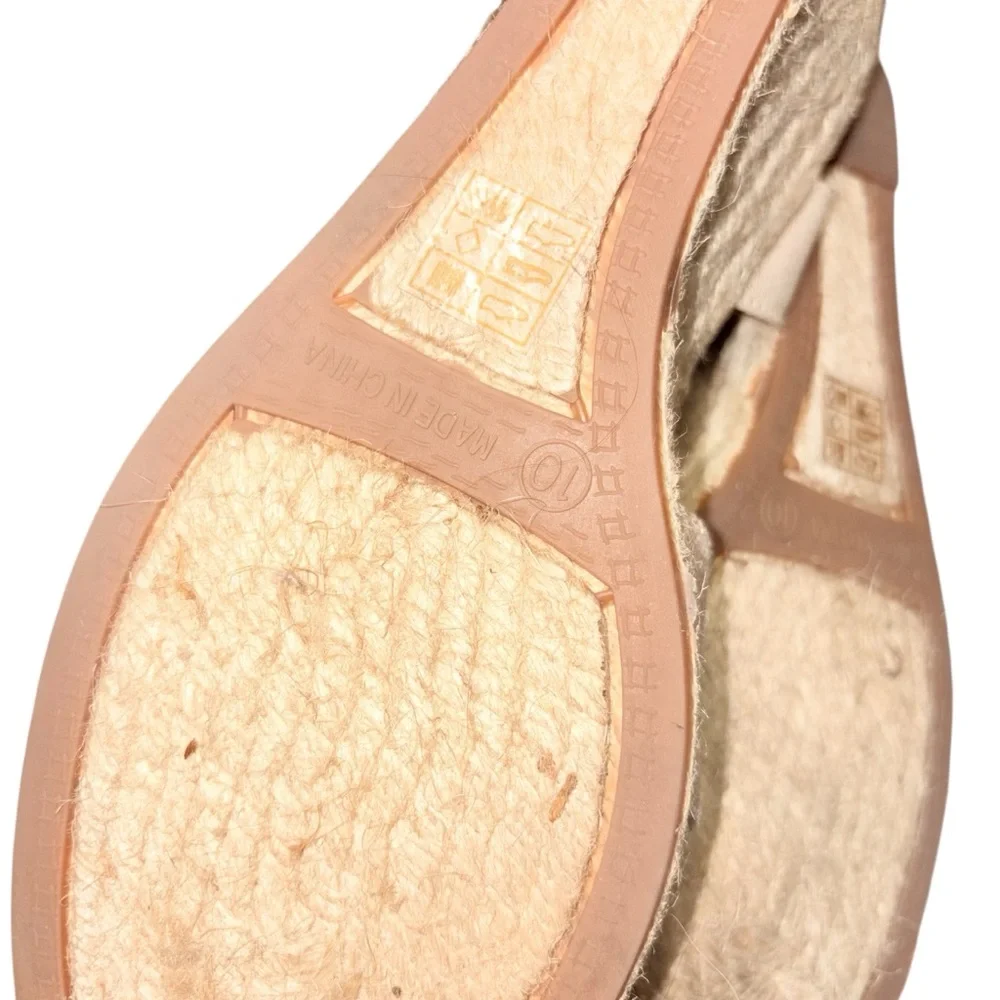 J. CREW Women's Canvas peep toe wedge espadrilleSize 10